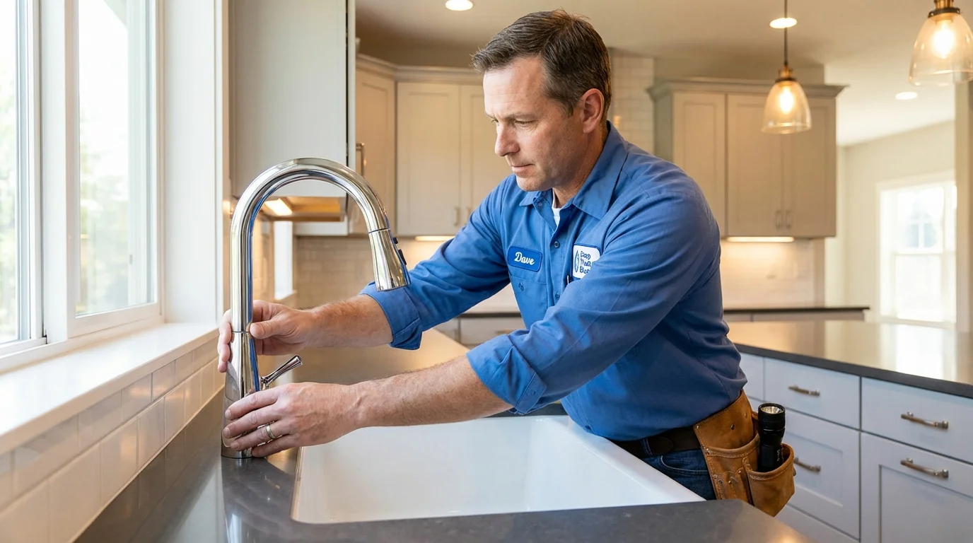 Kitchen faucet installation by Johns Plumbing LLC in Painesville