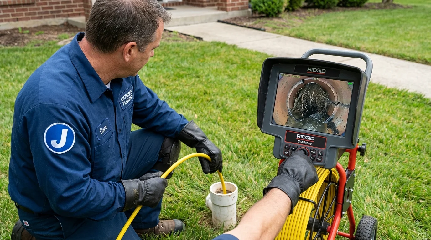 Sewer camera inspection being performed by Johns Plumbing LLC in Painesville