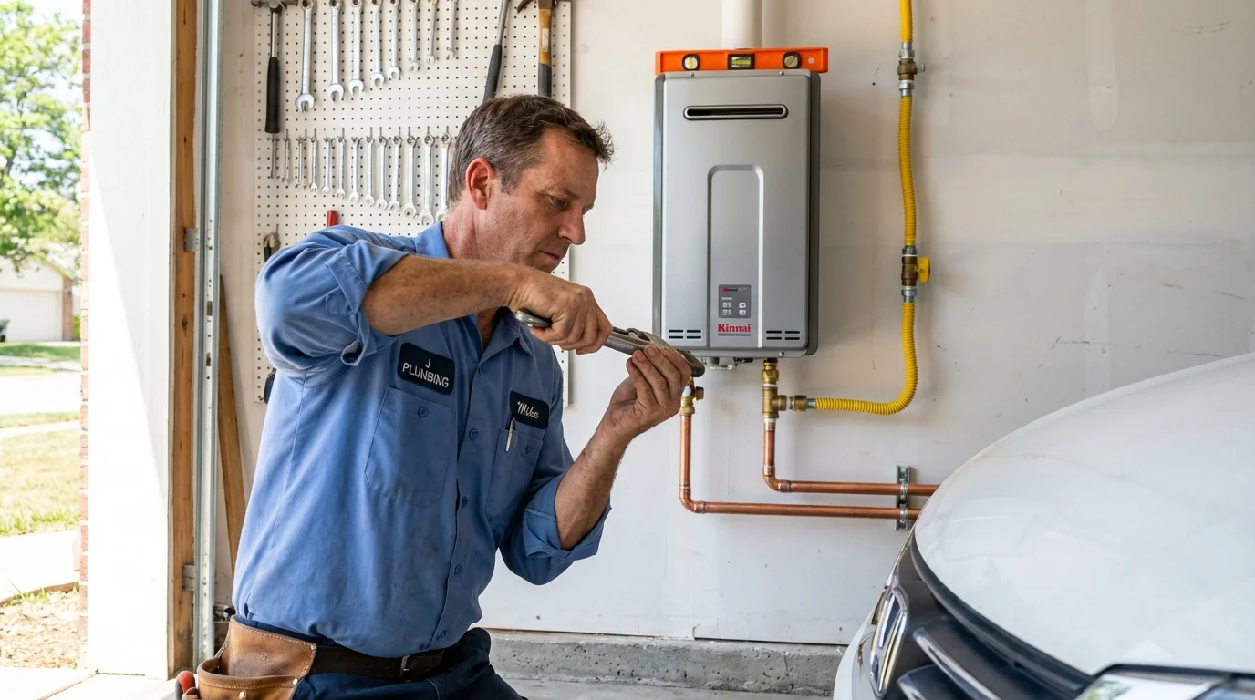 Tankless water heater installation by a Johns Plumbing LLC plumber in Painesville